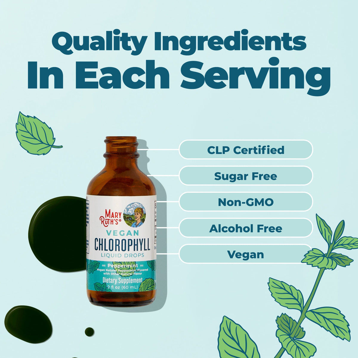 Vegan Liquid Chlorophyll Drops MaryRuth Organics